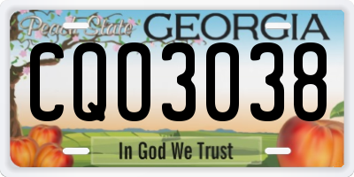 GA license plate CQO3038