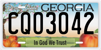 GA license plate CQO3042