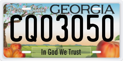GA license plate CQO3050
