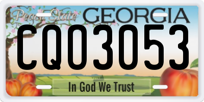 GA license plate CQO3053
