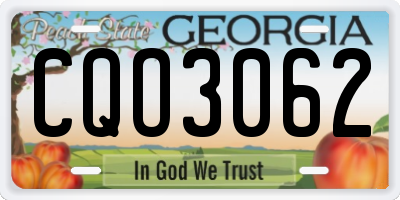 GA license plate CQO3062