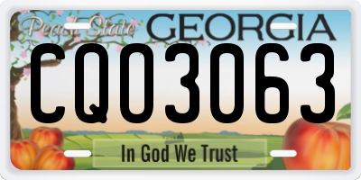 GA license plate CQO3063