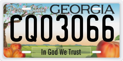 GA license plate CQO3066