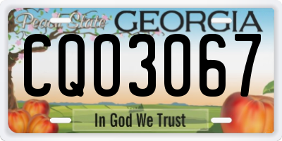 GA license plate CQO3067