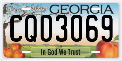 GA license plate CQO3069
