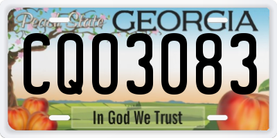 GA license plate CQO3083