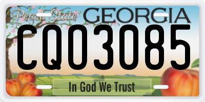 GA license plate CQO3085