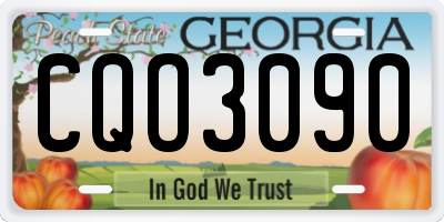 GA license plate CQO3090