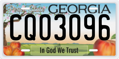 GA license plate CQO3096