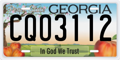 GA license plate CQO3112