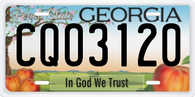 GA license plate CQO3120