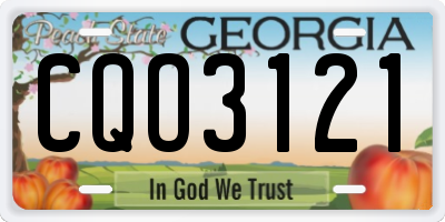 GA license plate CQO3121