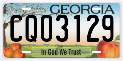 GA license plate CQO3129