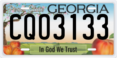 GA license plate CQO3133