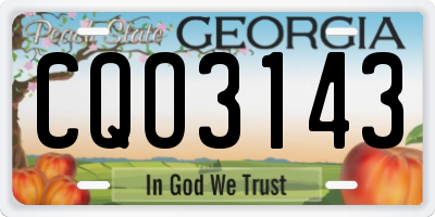 GA license plate CQO3143