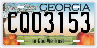 GA license plate CQO3153