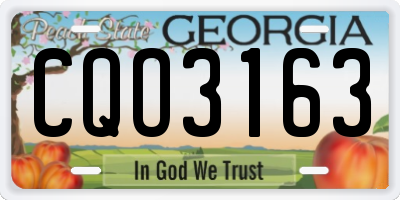 GA license plate CQO3163
