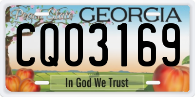 GA license plate CQO3169