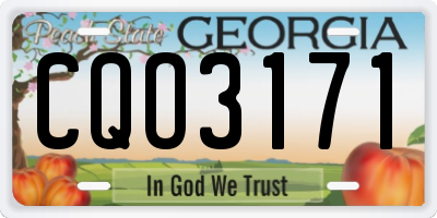 GA license plate CQO3171