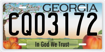 GA license plate CQO3172