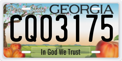GA license plate CQO3175