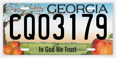 GA license plate CQO3179