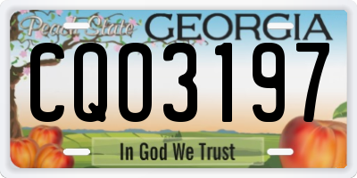 GA license plate CQO3197