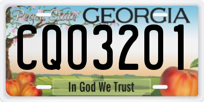 GA license plate CQO3201