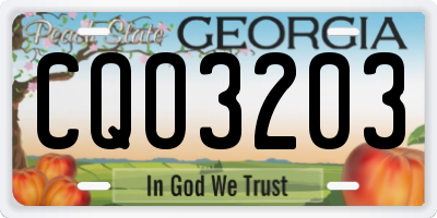 GA license plate CQO3203