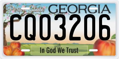 GA license plate CQO3206