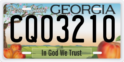 GA license plate CQO3210