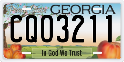 GA license plate CQO3211