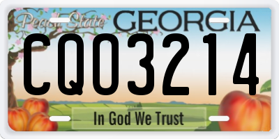 GA license plate CQO3214