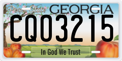 GA license plate CQO3215