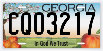 GA license plate CQO3217