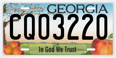 GA license plate CQO3220