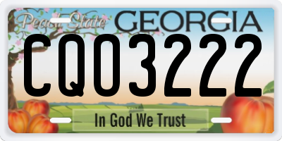 GA license plate CQO3222