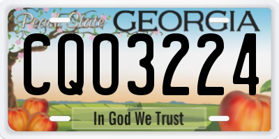 GA license plate CQO3224