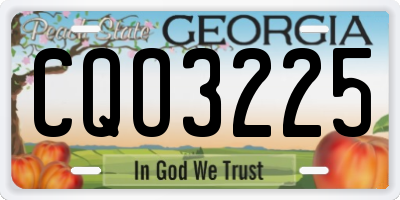 GA license plate CQO3225
