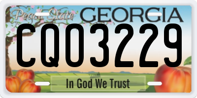 GA license plate CQO3229