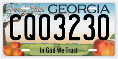 GA license plate CQO3230