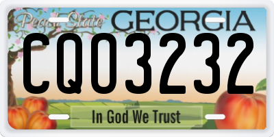 GA license plate CQO3232