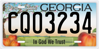 GA license plate CQO3234