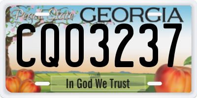GA license plate CQO3237