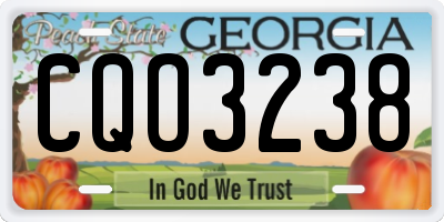 GA license plate CQO3238