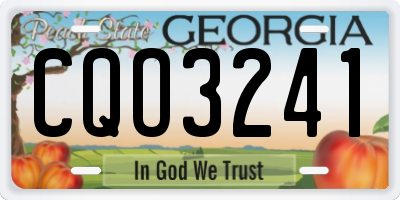 GA license plate CQO3241