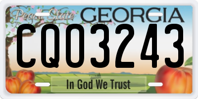 GA license plate CQO3243