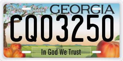 GA license plate CQO3250