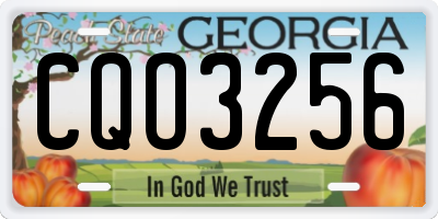 GA license plate CQO3256