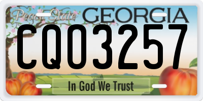 GA license plate CQO3257